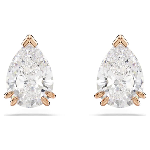 Swarovski øredobber Stilla stud earrings Pear cut, White, Rose gold-tone plated - 5734248